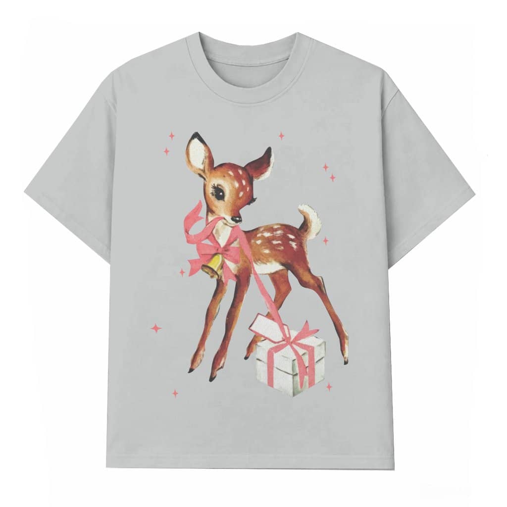 Cute Baby Deer T-shirt – Christmas Gift Vintage Retro Reindeer
