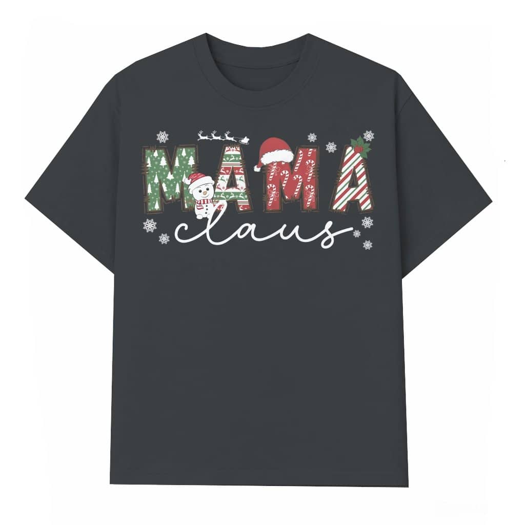 Mama Claus T-Shirt – Cute Christmas Gift for Mama Family Matching