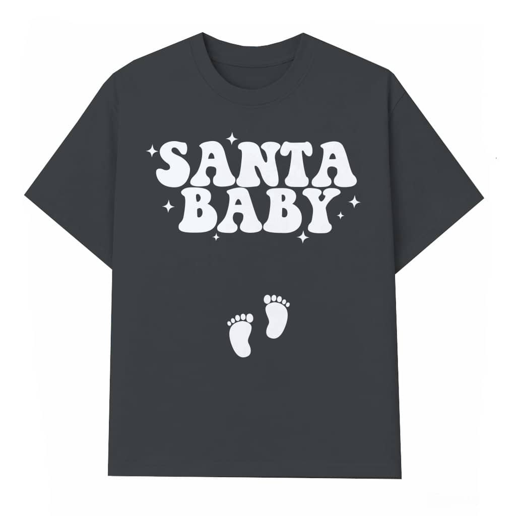 Santa Baby T-shirt – Christmas Maternity Pregnancy Announcement Gift