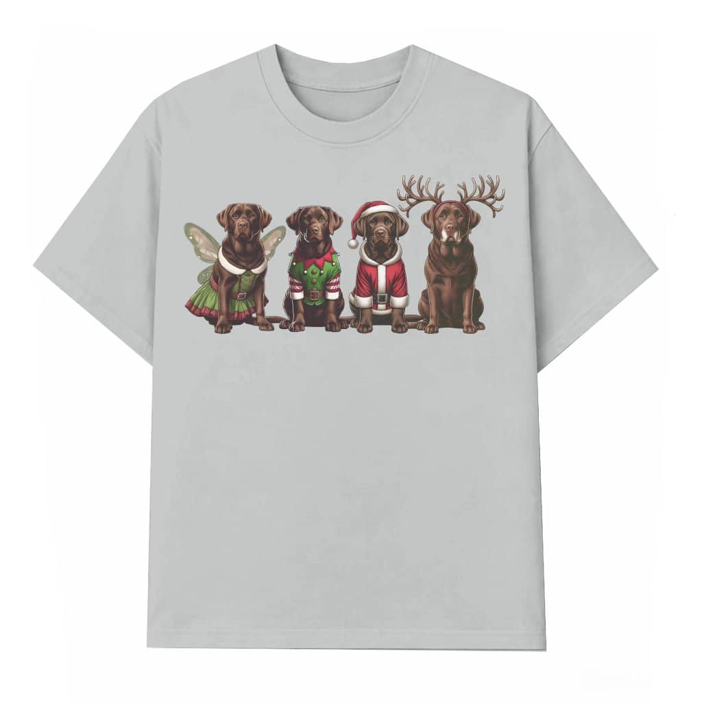 Cute Chocolate Labrador T-shirt – Christmas Gift for Dog Lover