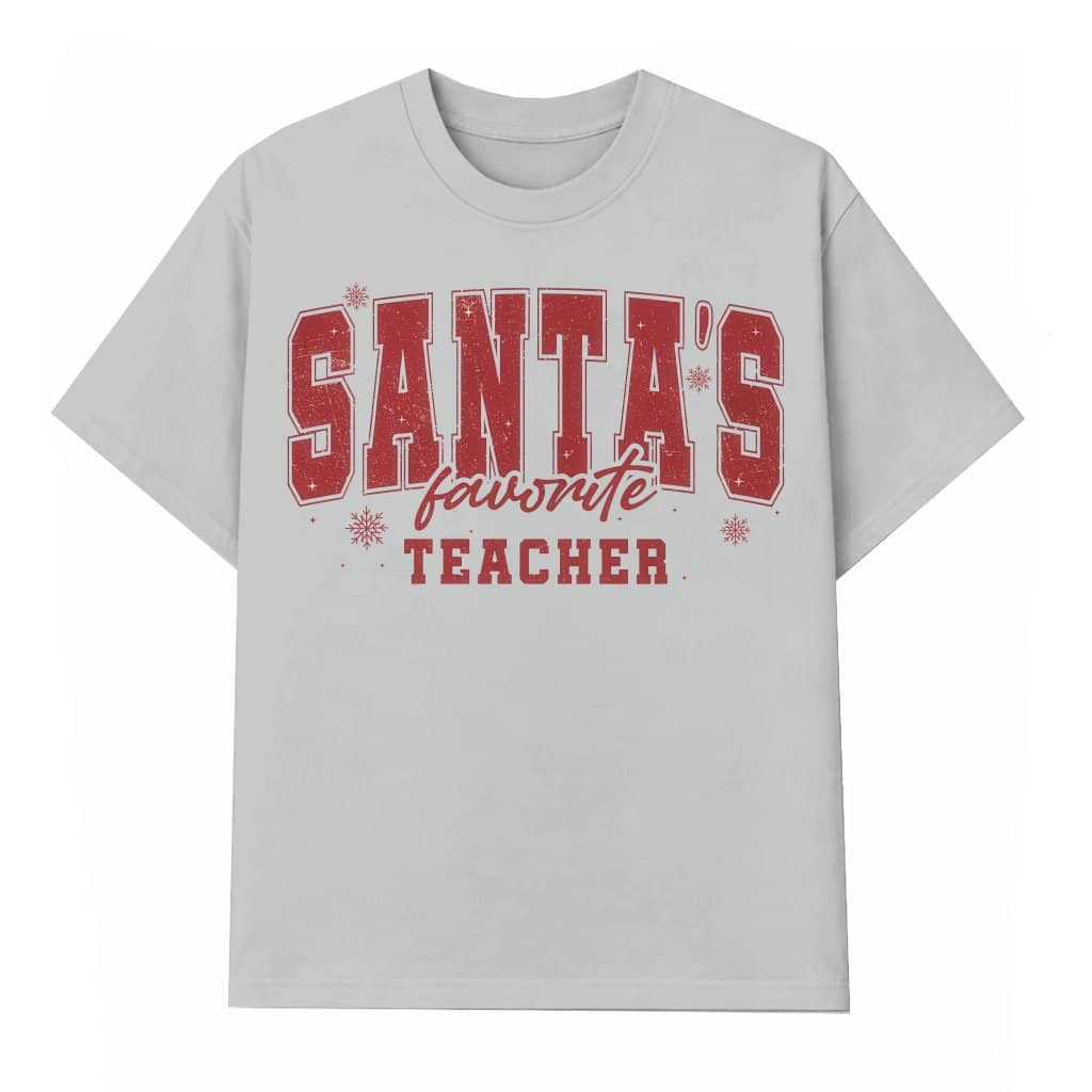Santa's Favorite Teacher T-shirt – Christmas Gift for Teacher Funny