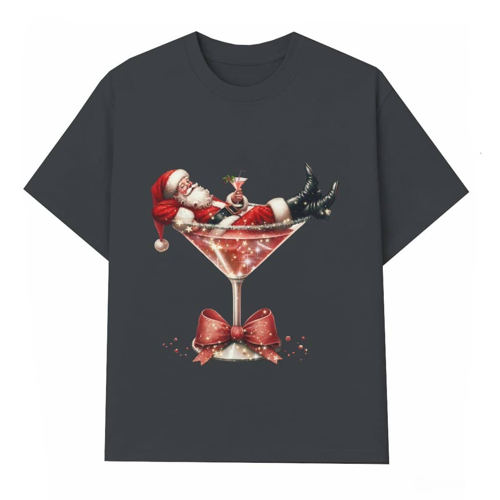 Coquette Christmas Drink T-shirt – Christmas Gift for Her Holiday Party