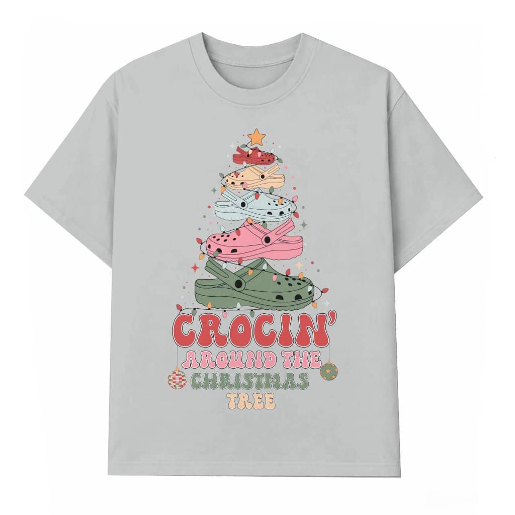 Funny Croc Nurse T-shirt – Christmas Gift for Nurse Rockin' Around Christmas Tree