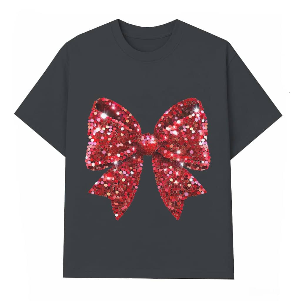 Coquette Girly Bow T-shirt – Christmas Gift for Women Retro