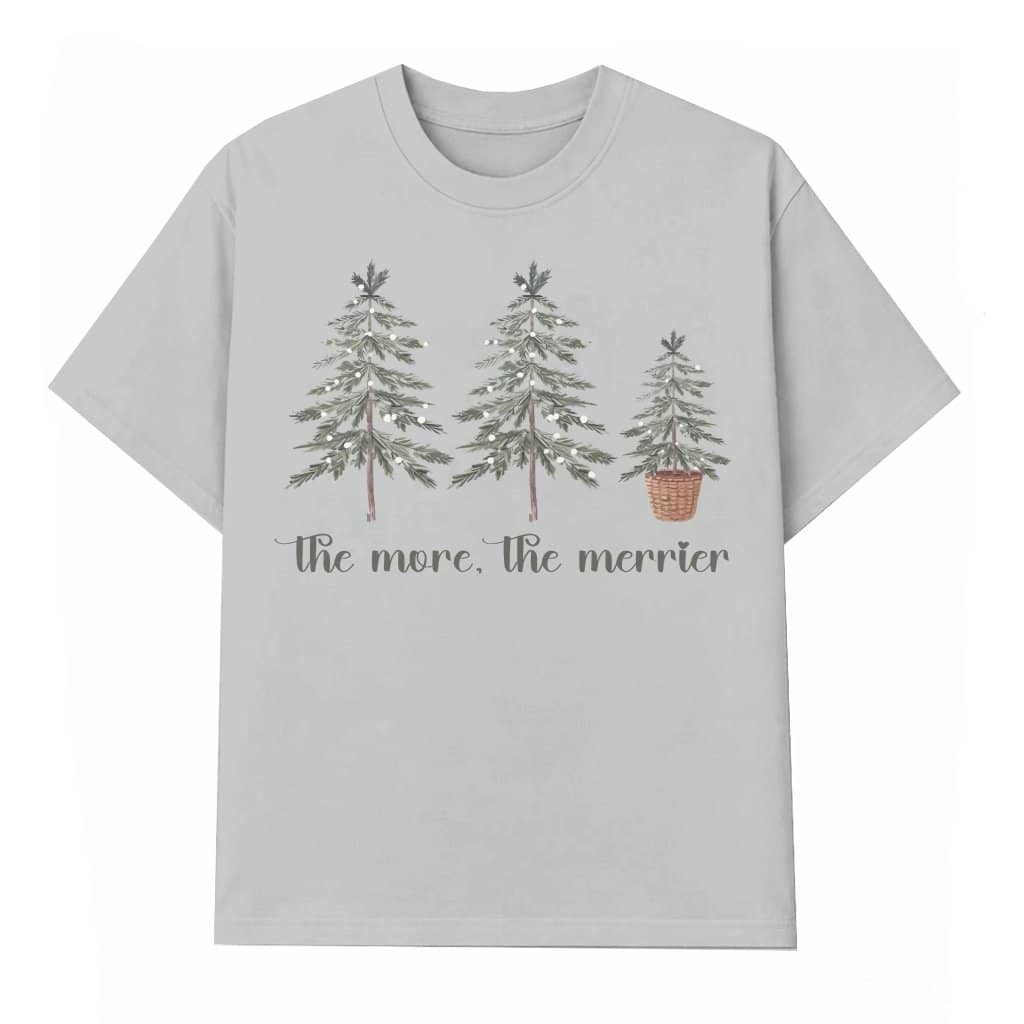 More The Merrier T-shirt – Christmas Pregnancy Reveal Gift for Pregnant Mom