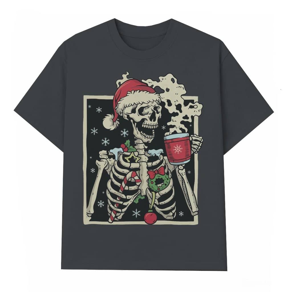 Dead Inside Skeleton T-shirt – Christmas Gift for Coffee Lover Sarcastic