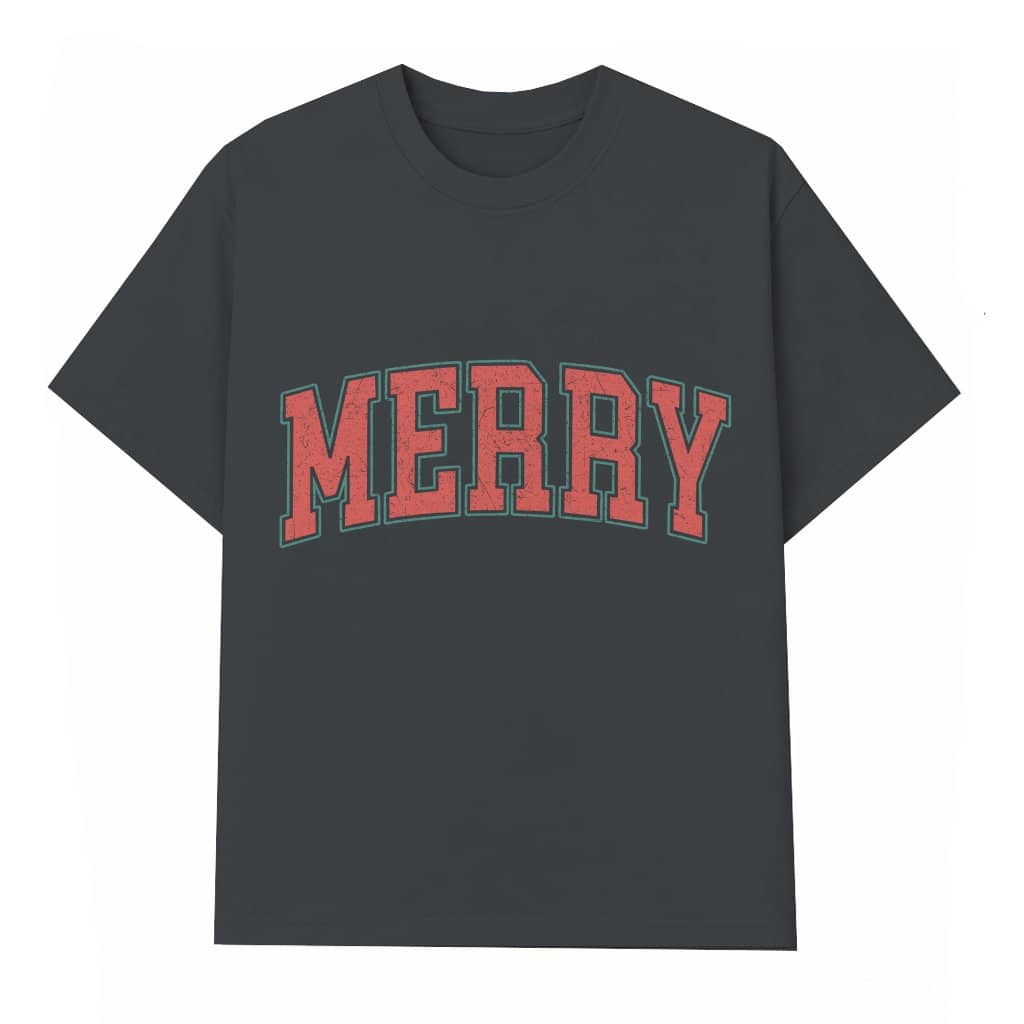 Retro Merry Christmas T-shirt – Christmas Gift for Women Cute Vintage