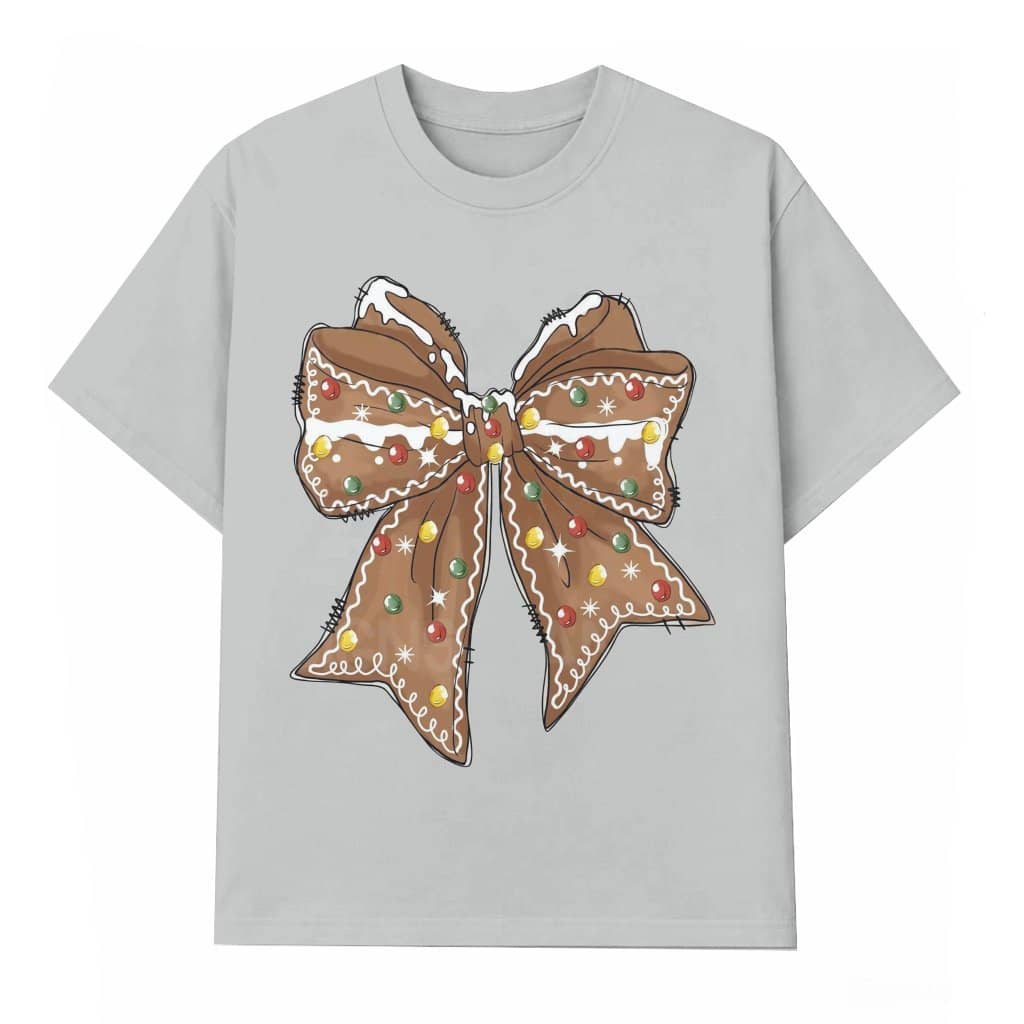Gingerbread Bow T-shirt – Christmas Gift Coquette Style