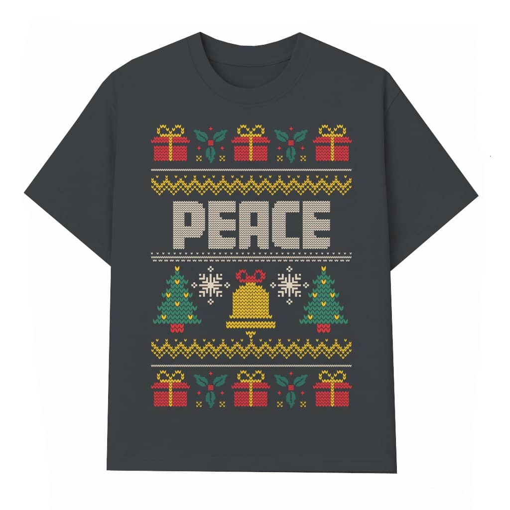 Funny Matching Couples Ugly Christmas T-shirt – I Come In Peace Gift for Couples