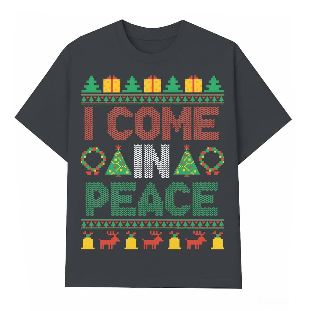 Funny Ugly T-shirt – Christmas 'I Come In Peace' Gift for Matching Couple
