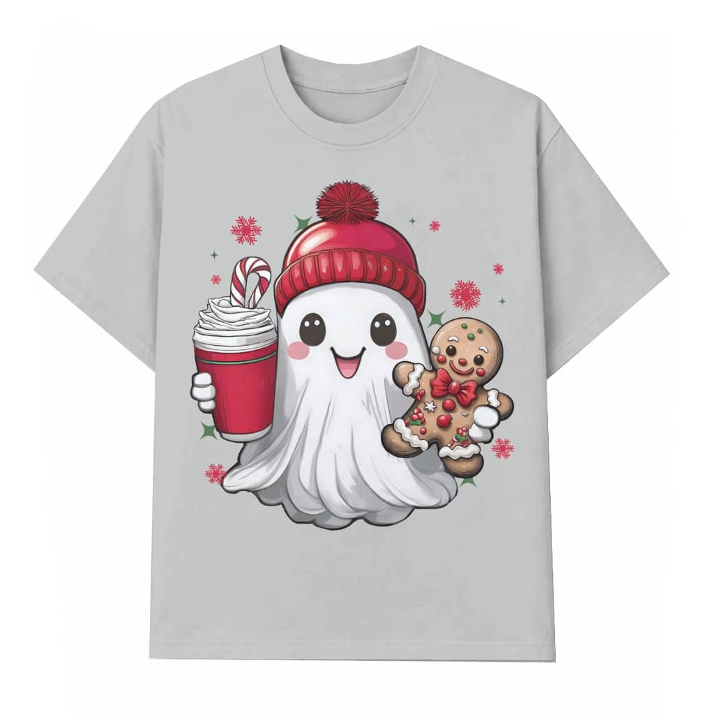 Christmas Ghost Iced Coffee T-shirt – Christmas Gift Cute Trendy Retro