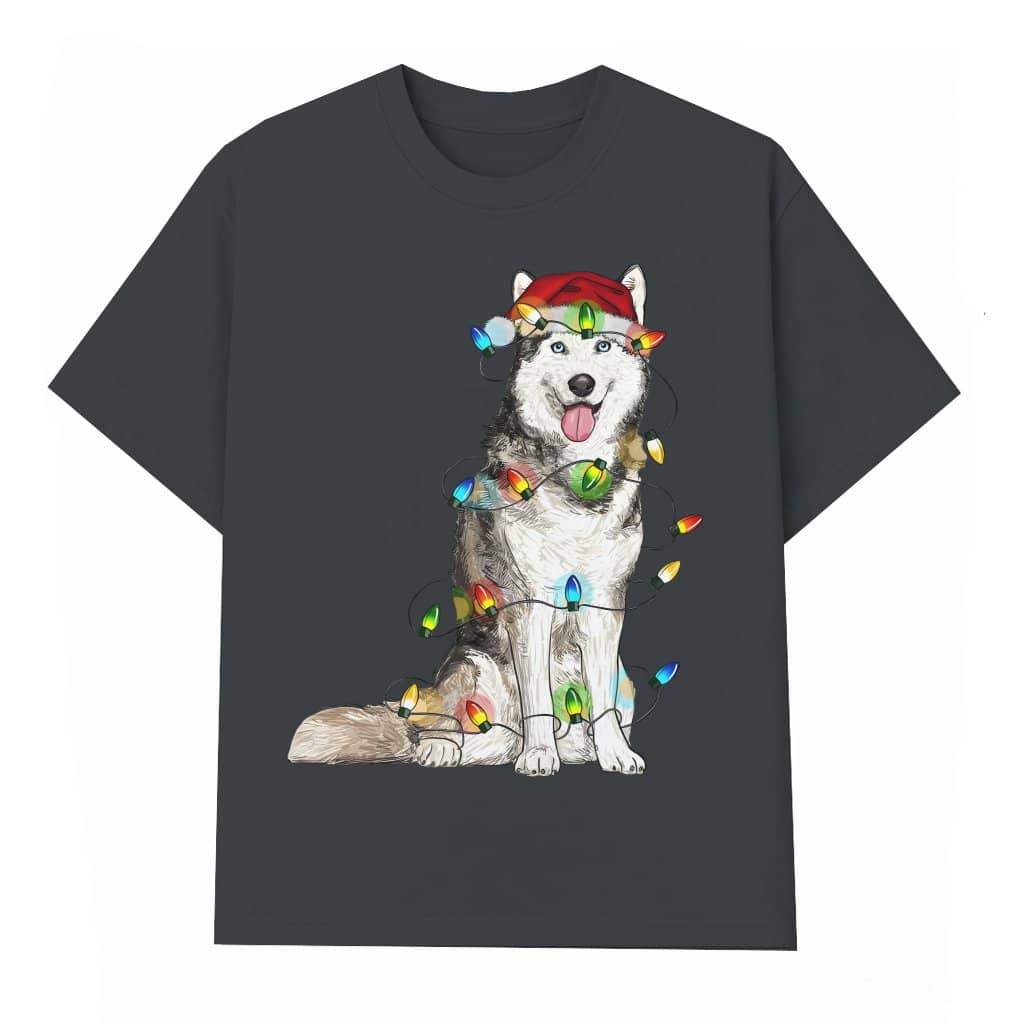 Siberian Husky T-shirt – Christmas Gift for Dog Lover Cute