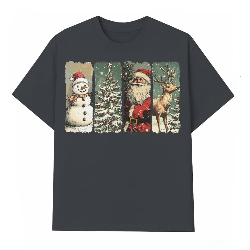 Vintage Christmas Santa T-shirt – Christmas Retro Gift for Men Women