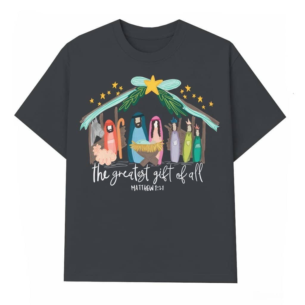 Christian Nativity T-shirt – Christmas Gift Religious Bible Verse