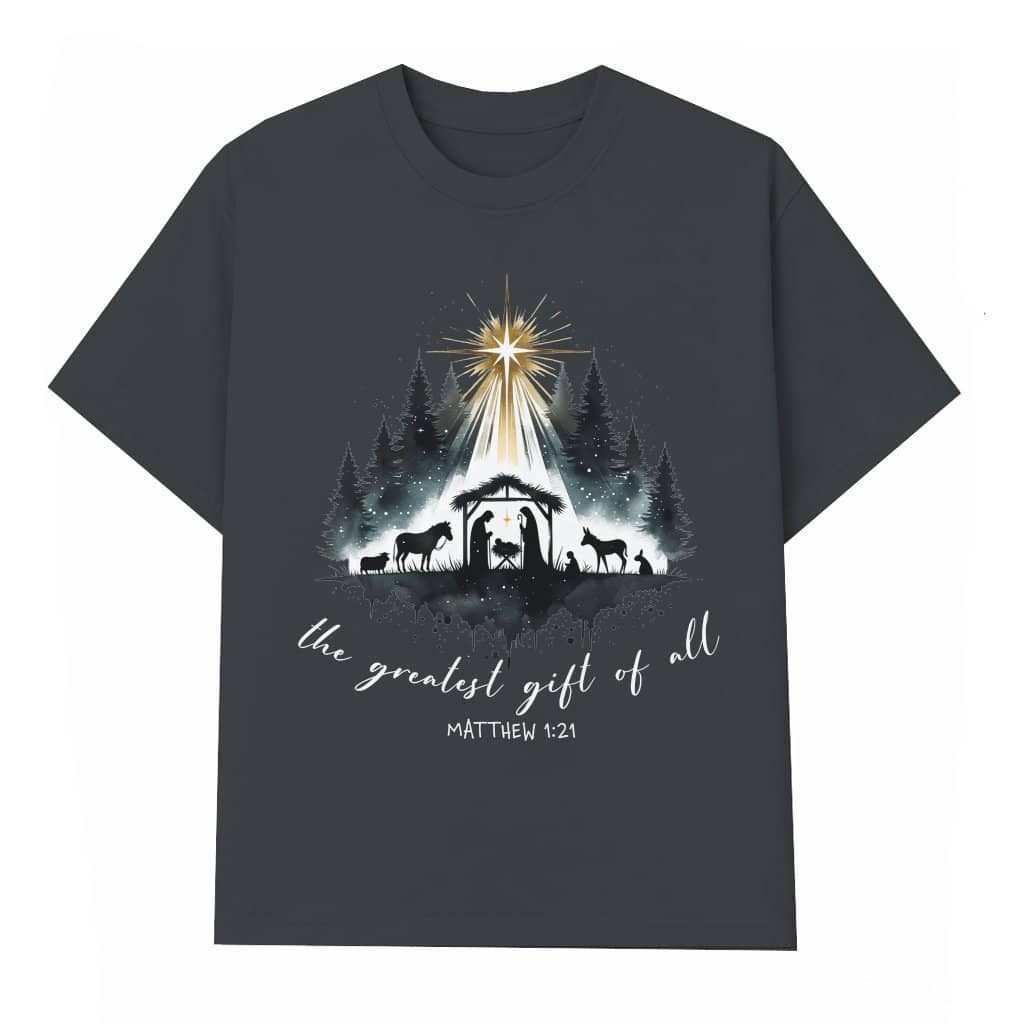 Christian Nativity Bible Verse T-shirt – Christmas Religious Gift