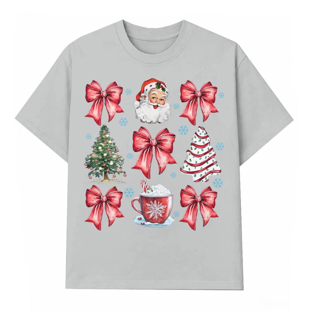 Coquette Retro Bow T-shirt – Christmas Gift for Women
