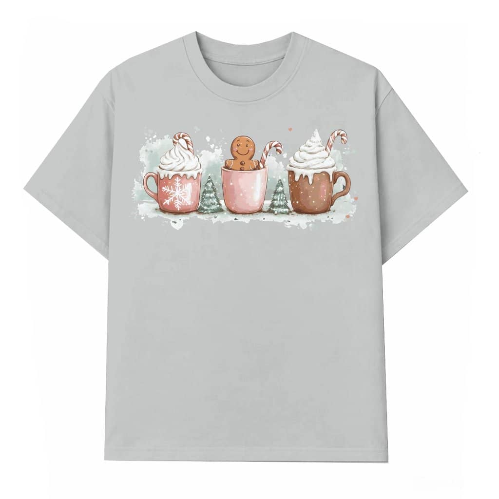 Gingerbread Coffee T-shirt – Christmas Gift for Women Cute Festive