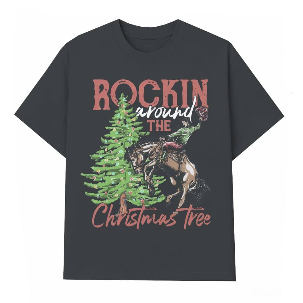Vintage Rocking Christmas Tree T-shirt – Christmas Gift Country Holiday Style