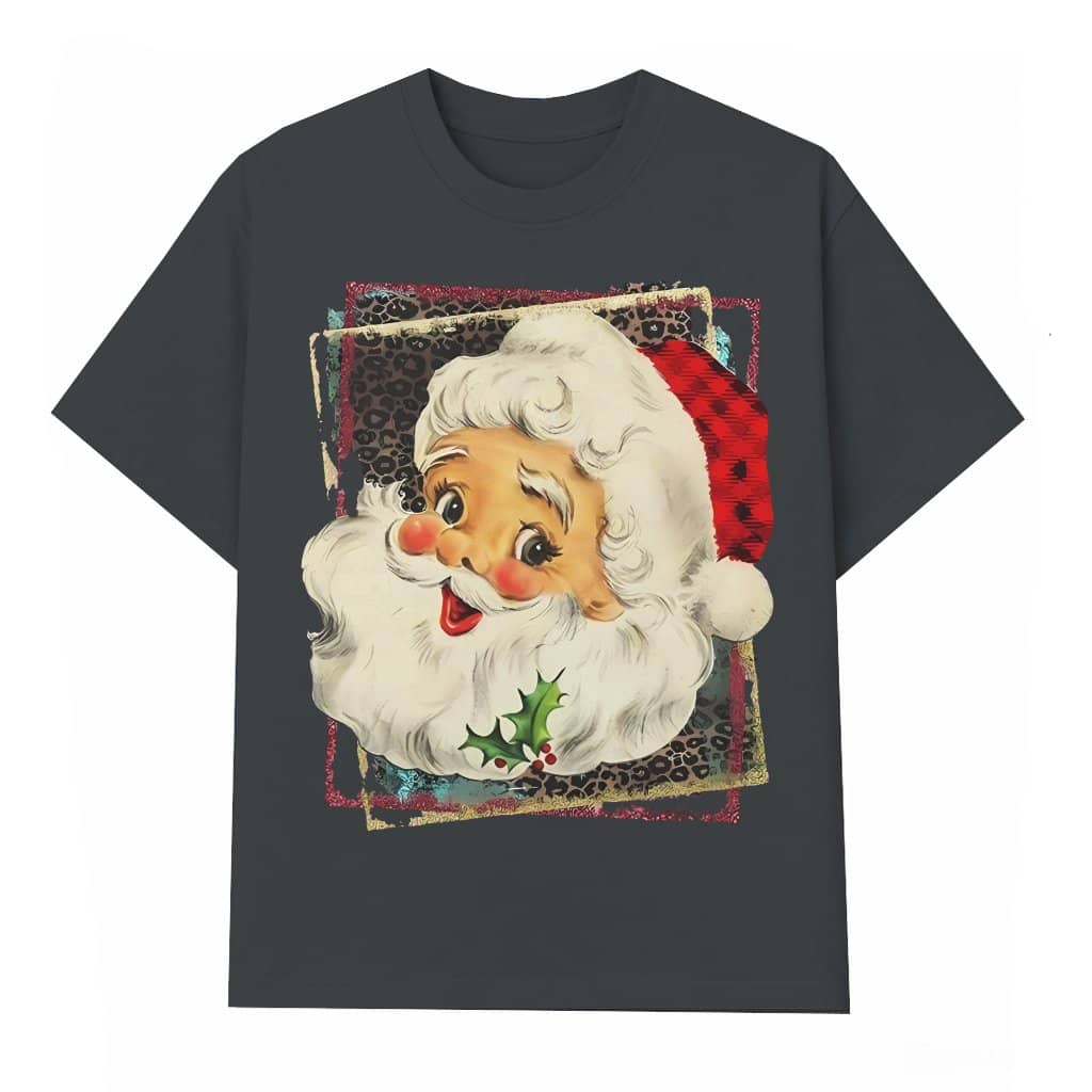 Vintage Santa Graphic T-shirt – Retro Christmas Gift for Men Women Kids
