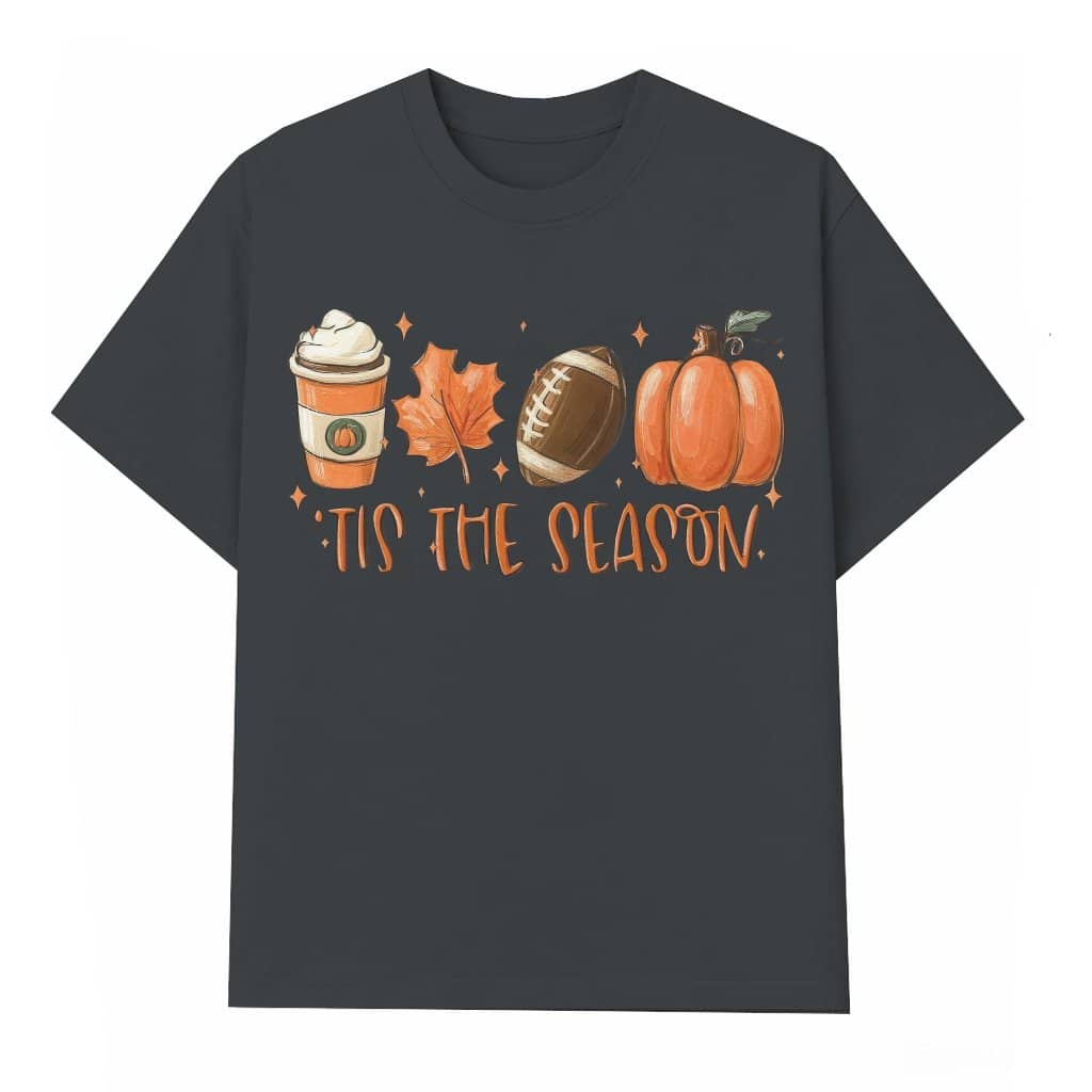 Tis The Season Coffee Pumpkin T-shirt – Fall Gift for Women Cute Trendy