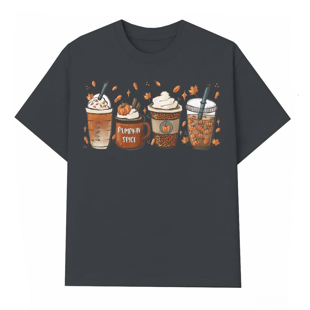 Pumpkin Spice Coffee T-shirt – Thanksgiving Halloween Gift for Women Cute Fall