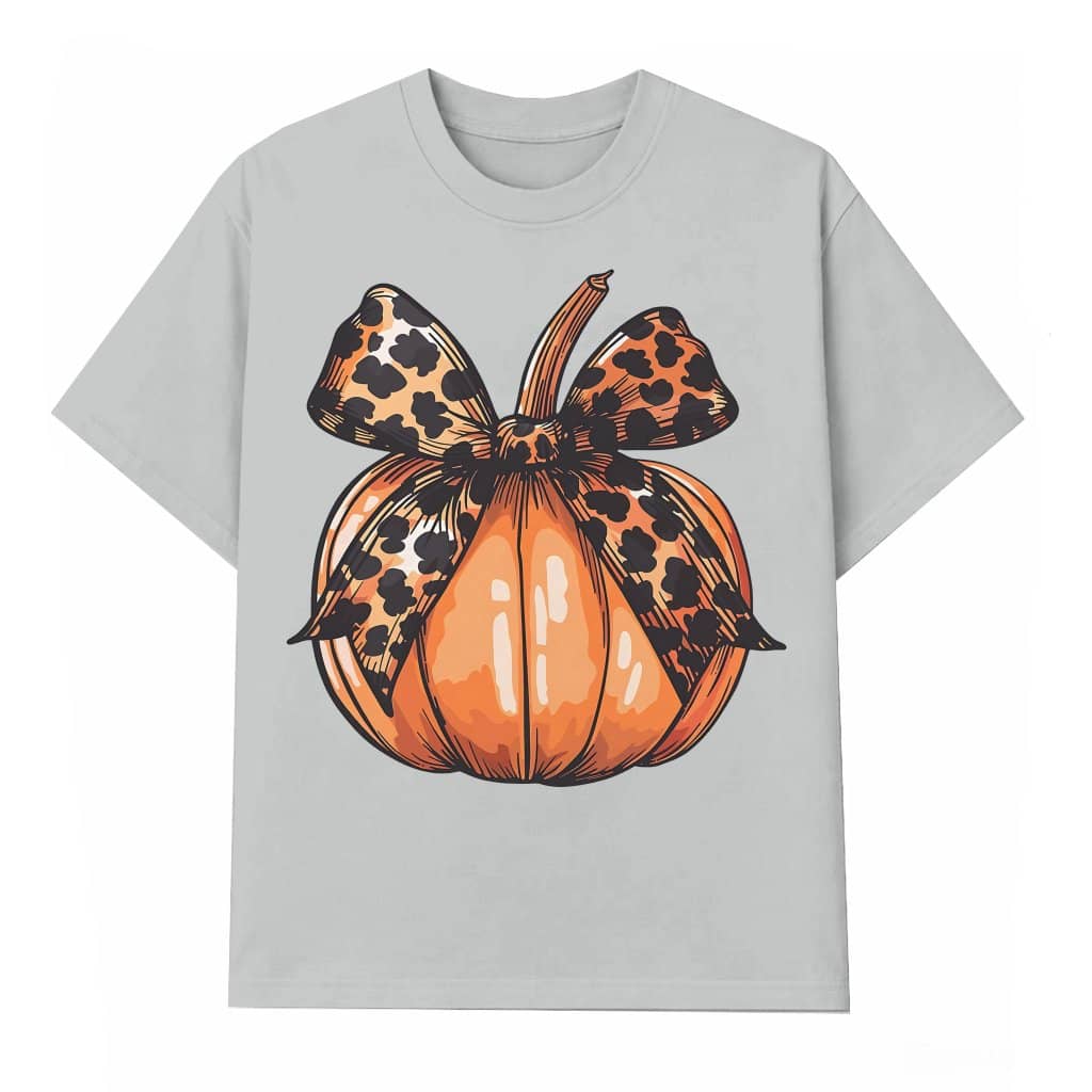 Leopard Pumpkin T-shirt – Halloween Fall Thanksgiving Gift for Women Cute Trendy