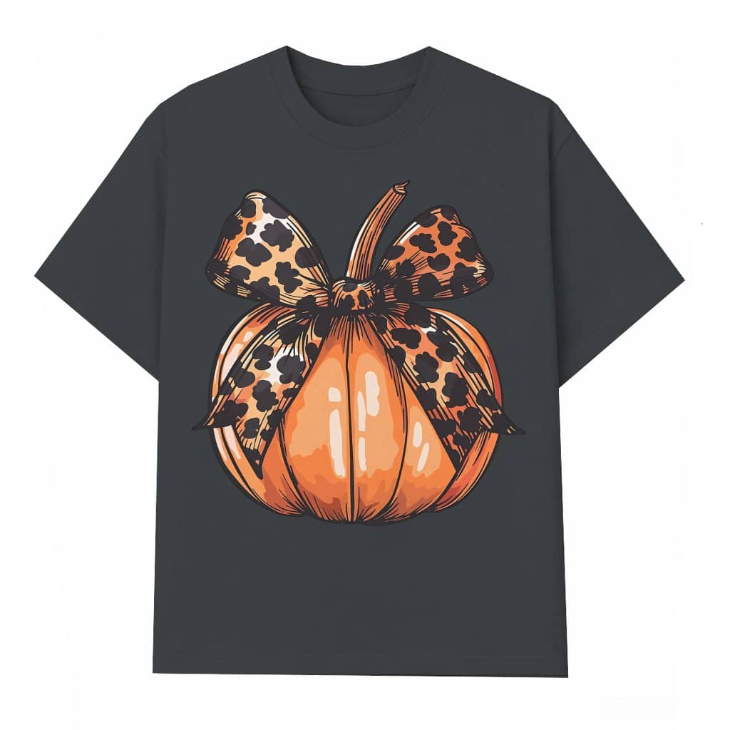 Leopard Pumpkin T-shirt – Halloween Thanksgiving Fall Gift