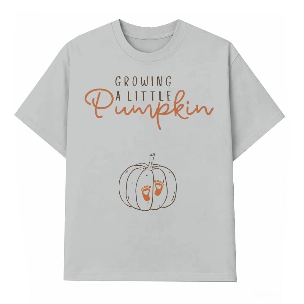 Funny Growing A Little Pumpkin T-shirt – Fall Pregnancy Announcement Gift for Mom to Be