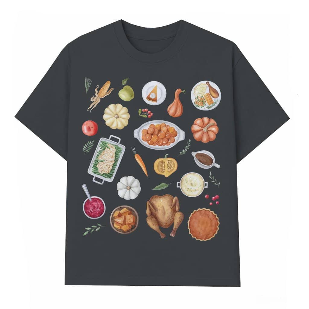 Turkey Dinner Pumpkin Pie T-shirt – Thanksgiving Gift Cute Autumn Fall