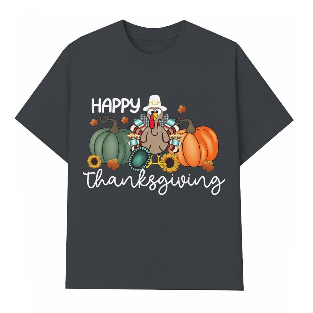 Happy Thanksgiving T-shirt – Thanksgiving Gift for Family Funny Pumpkin Turkey