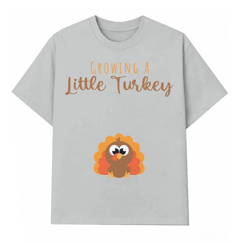Funny Growing a Little Turkey T-shirt – Fall Maternity Gift for Mom