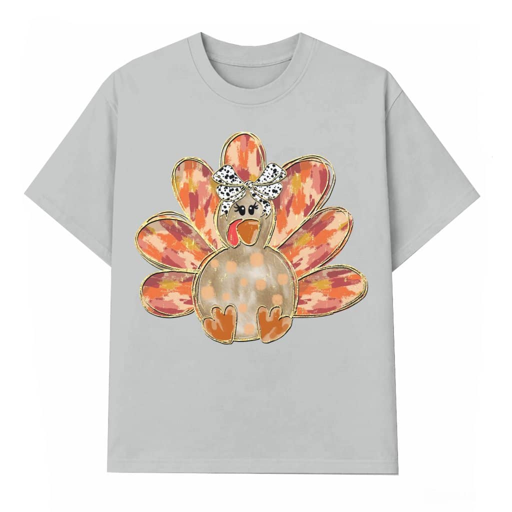 Cute Turkey T-shirt – Thanksgiving Gift for Family Fall