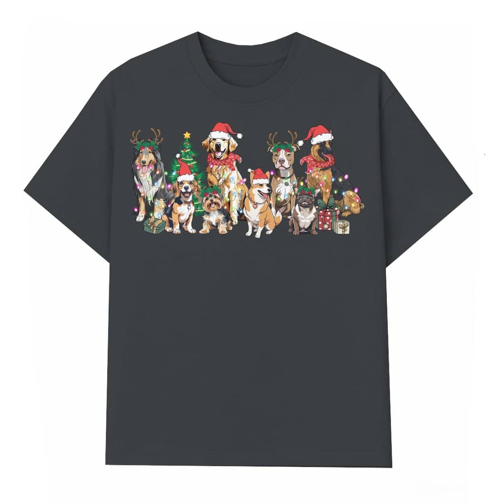 Christmas Dogs T-shirt – Christmas Gift for Dog Mom Funny Santa Dog