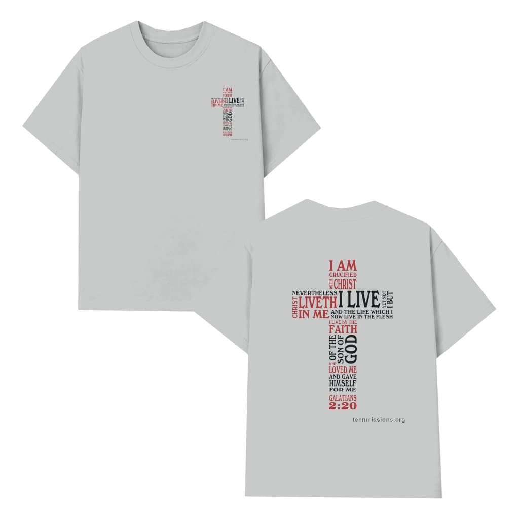 Crucified with Christ Verse Cross T-shirt – Christian Spiritual Gift
