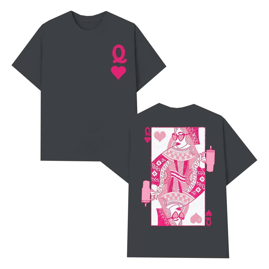 Queen of Hearts T-shirt – Valentine's Day Card Game Gift for Her Trendy