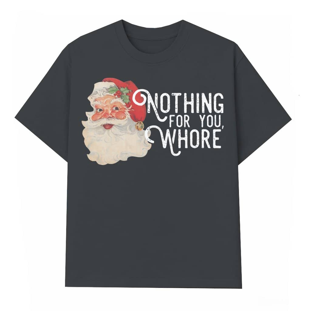 Funny Retro Naughty Santa T-shirt – Christmas Gift