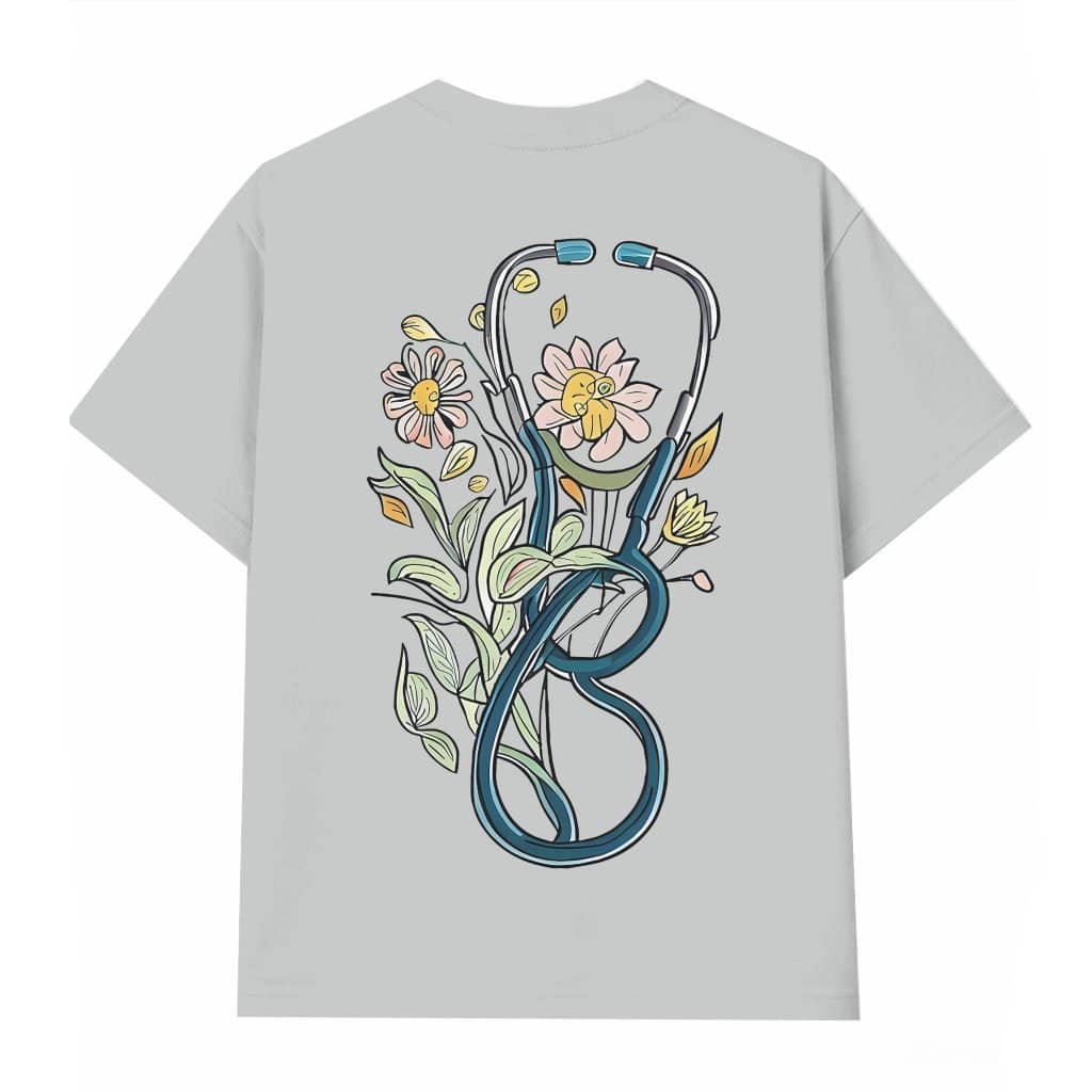 Floral Stethoscope T-shirt – Gift for Doctor Nurse Nursing Student