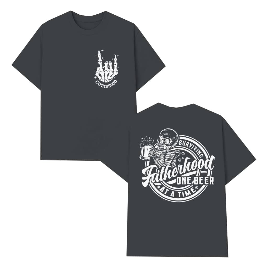 Funny Fatherhood Skeleton Hand T-shirt – Father's Day Gift for New Dads