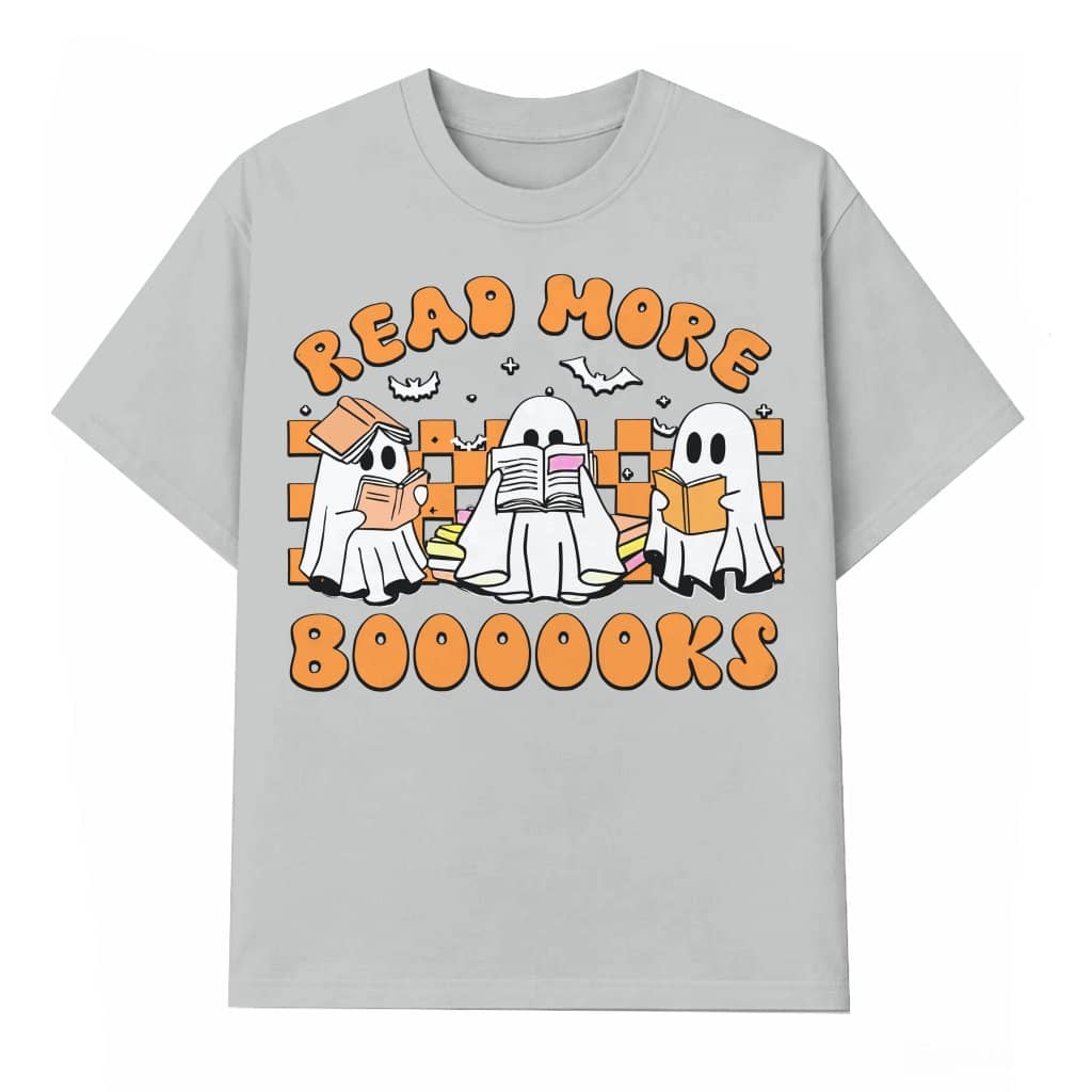 Spooky Teacher Ghost Reading Books T-shirt – Cute Halloween Gift for Teacher