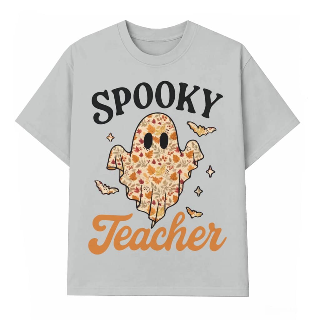 Spooky Retro Ghost Teacher T-shirt – Halloween Gift for Teachers Cute Fall