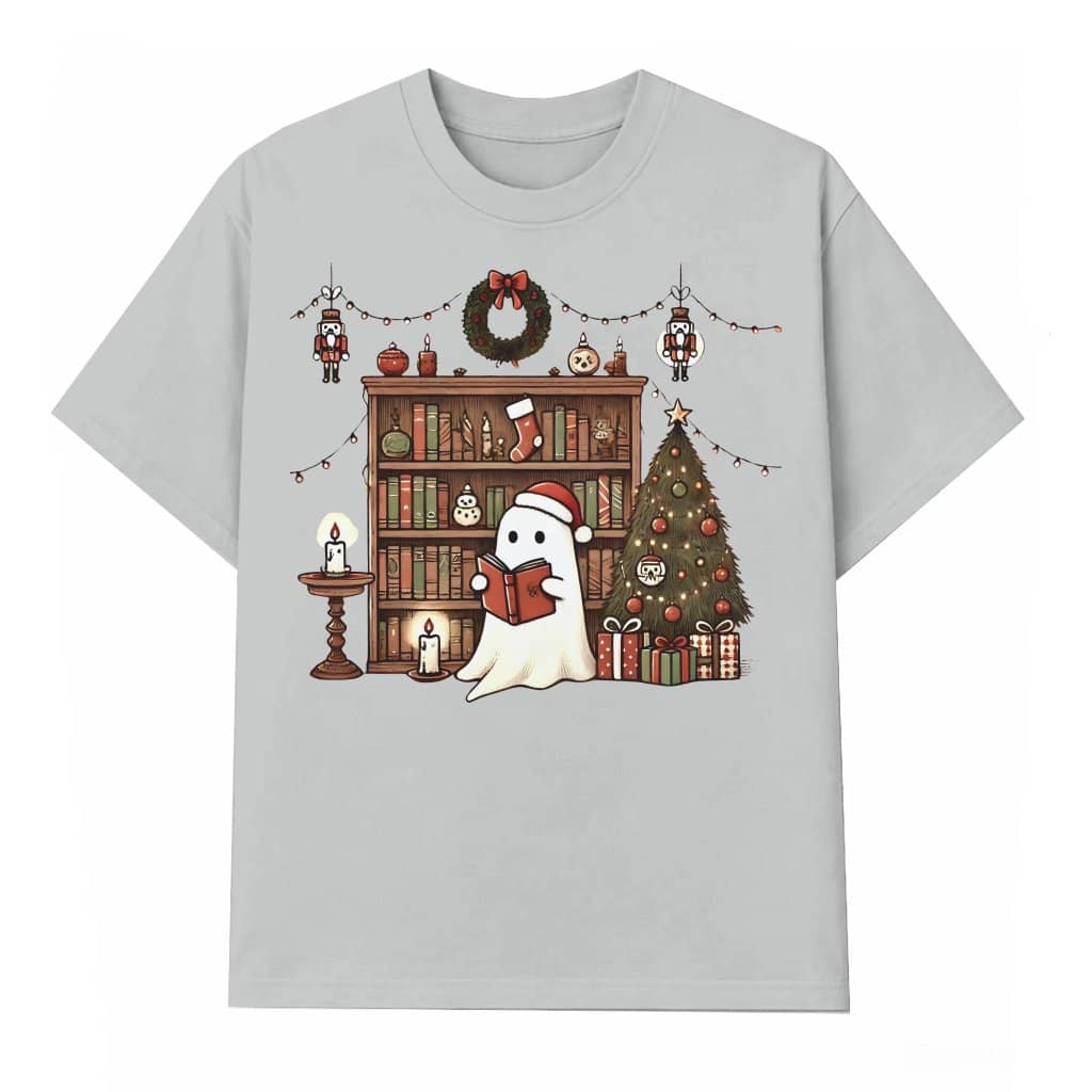 Ghost Reading Books T-shirt – Funny Christmas Gift for Book Lover