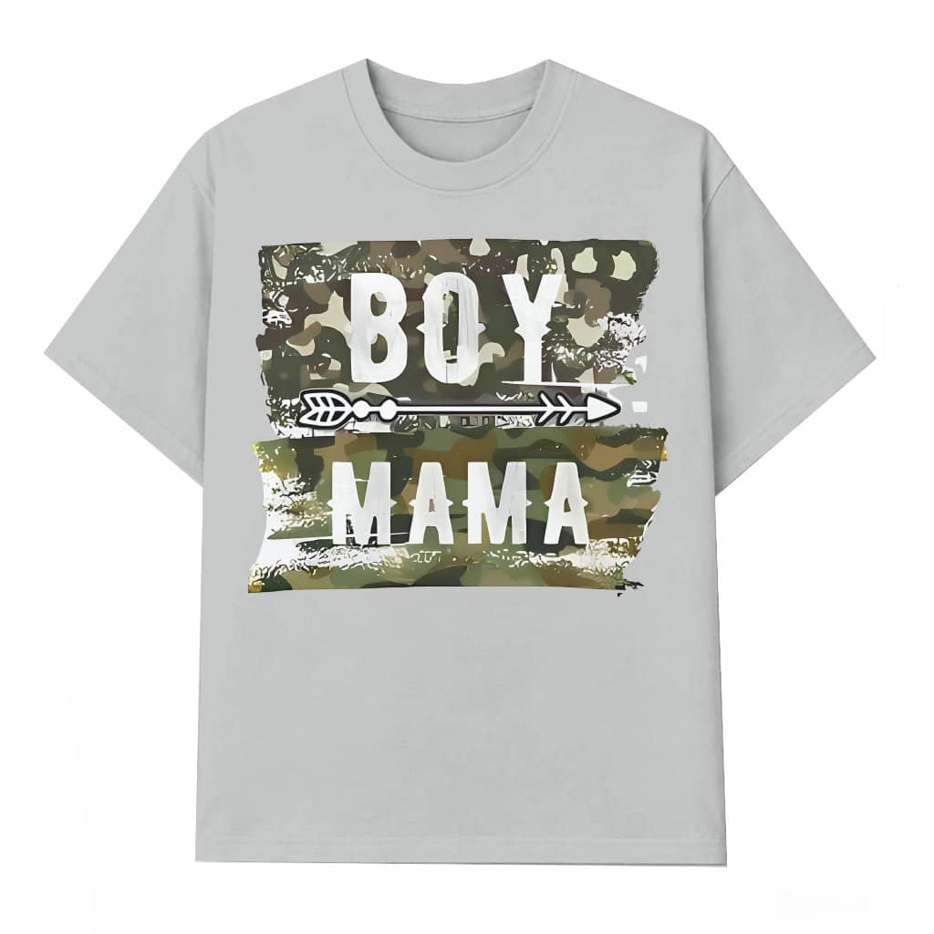 Boy Mama Camo T-shirt – Gift for Mom Trendy Style