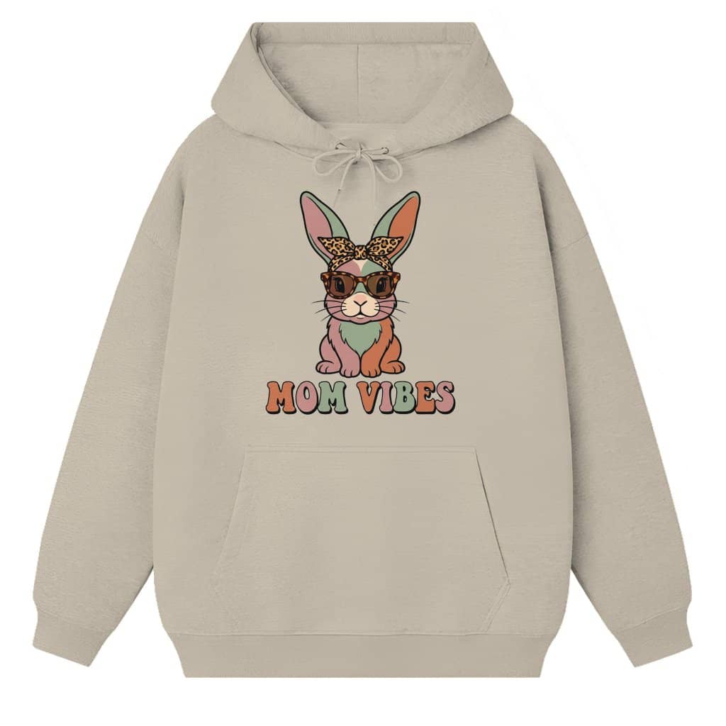 90s Mom Vibes Hoodie – Mother's Day Gift for Mama Bunny Leopard