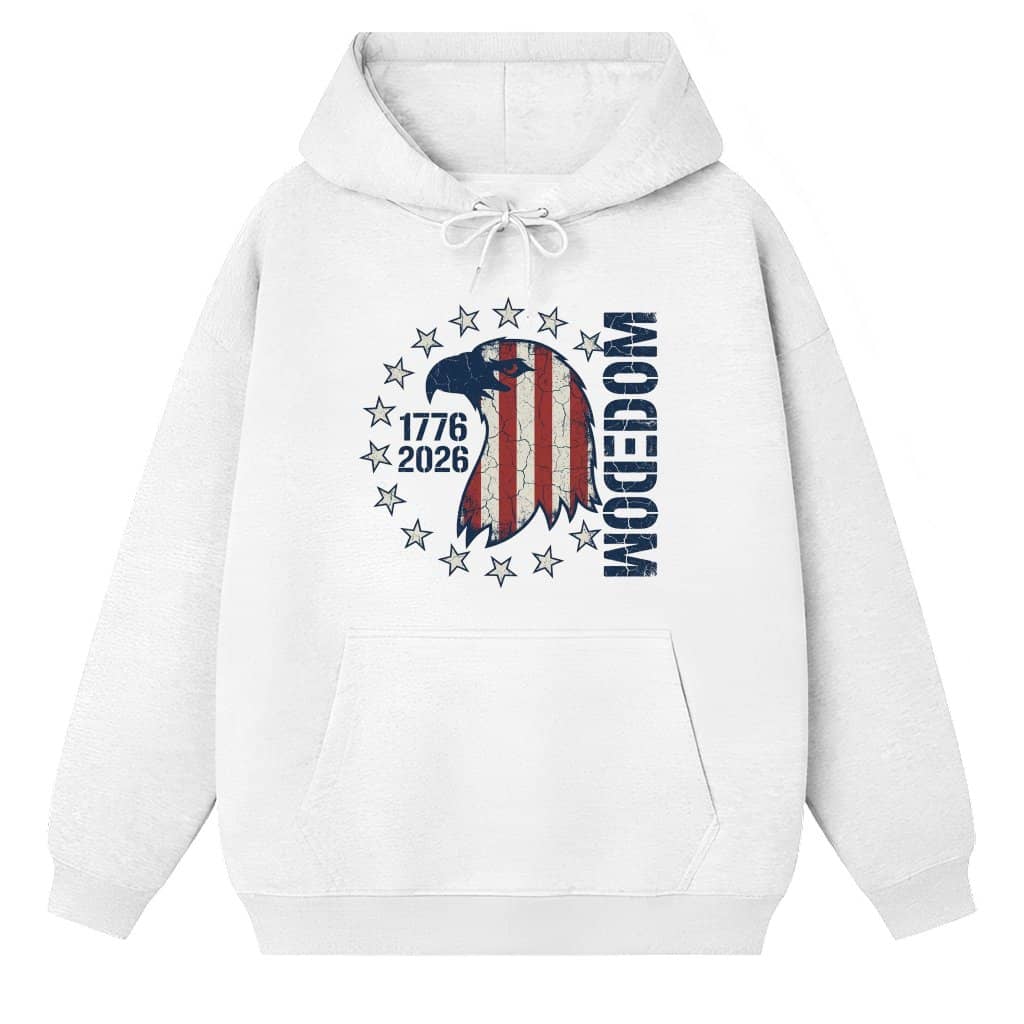 Freedom Eagle Head USA American Flag Hoodie – Gift for Men Patriotic Vintage Style