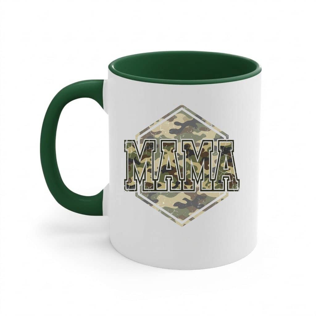 Camo Mama Hexagon Accent Mug - Funny Mother's Day Gift for Mama, Hunting Lovers