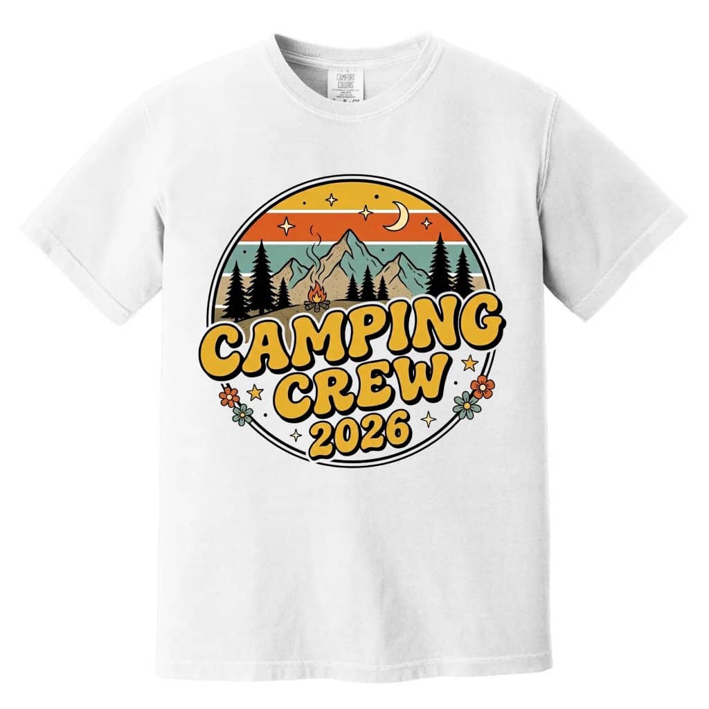 Vintage Camping Crew 2026 Comfort Colors Shirt - Mountain Road Trip Gift for Her