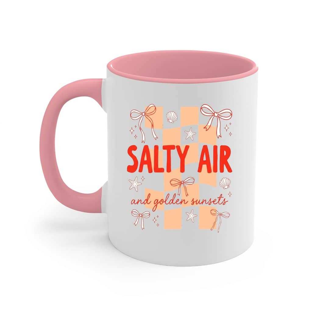 Salty Air and Golden Sunsets Accent Mug - Cute Beach Vacation Gift for women