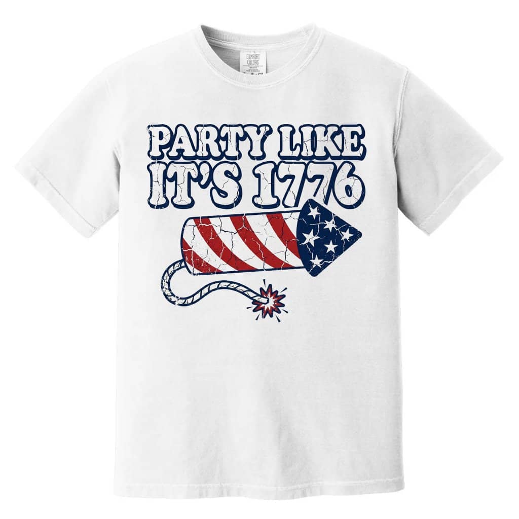 Comfort Colors Party Like It's 1776 USA Fireworks Shirt - 4th of July American Independence Day Gift for men women