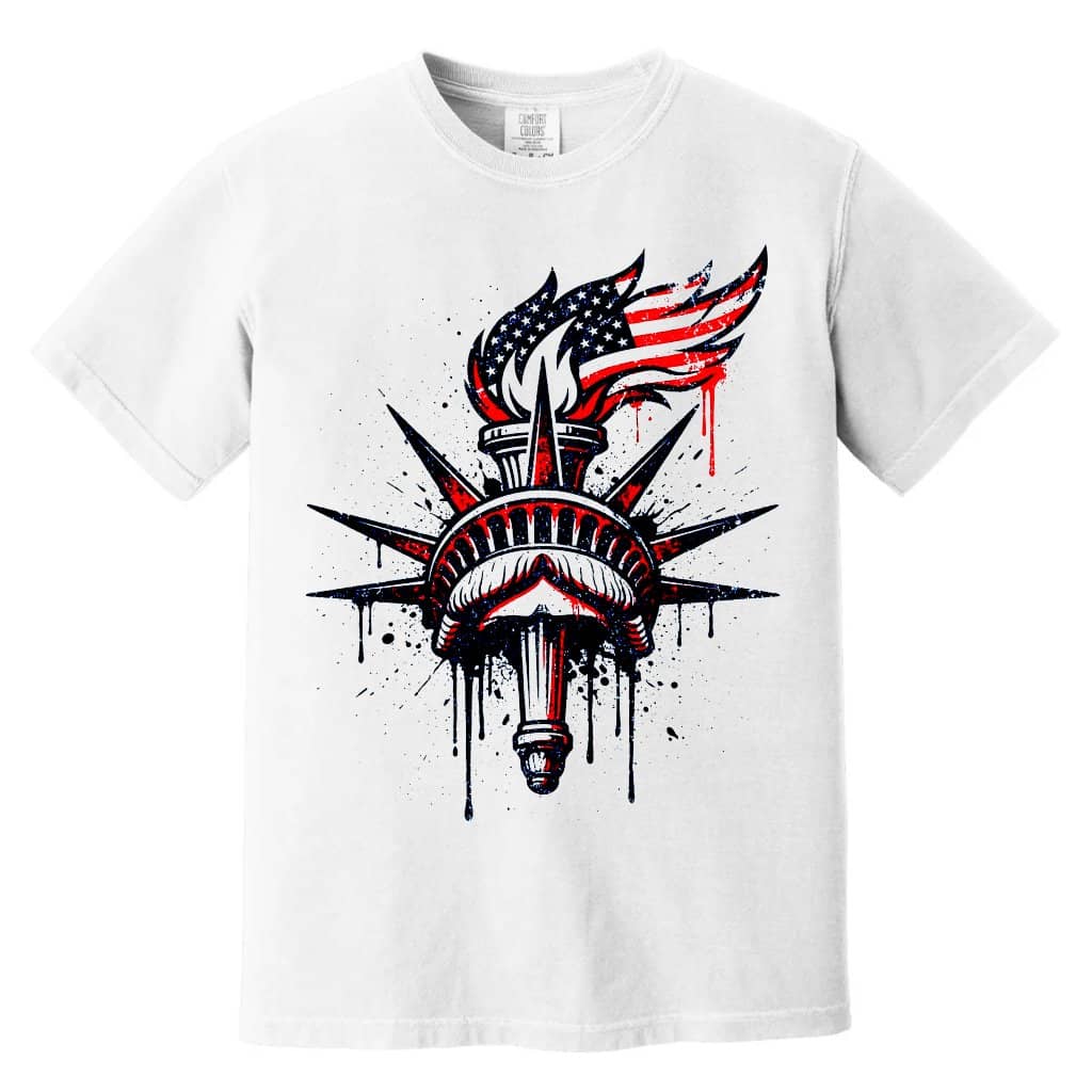 Statue of Liberty Comfort Colors Shirt - Patriotic American Flag Liberty Shirt - Perfect Patriotic Gift for men women