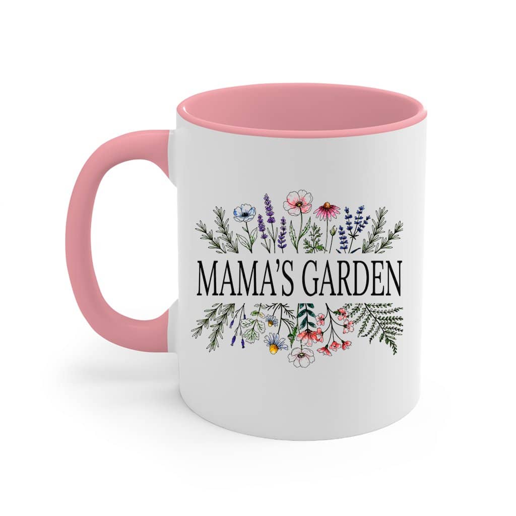 Vintage Floral Mama's Garden Accent Mug - Birth Flower Garden Gift for Mom
